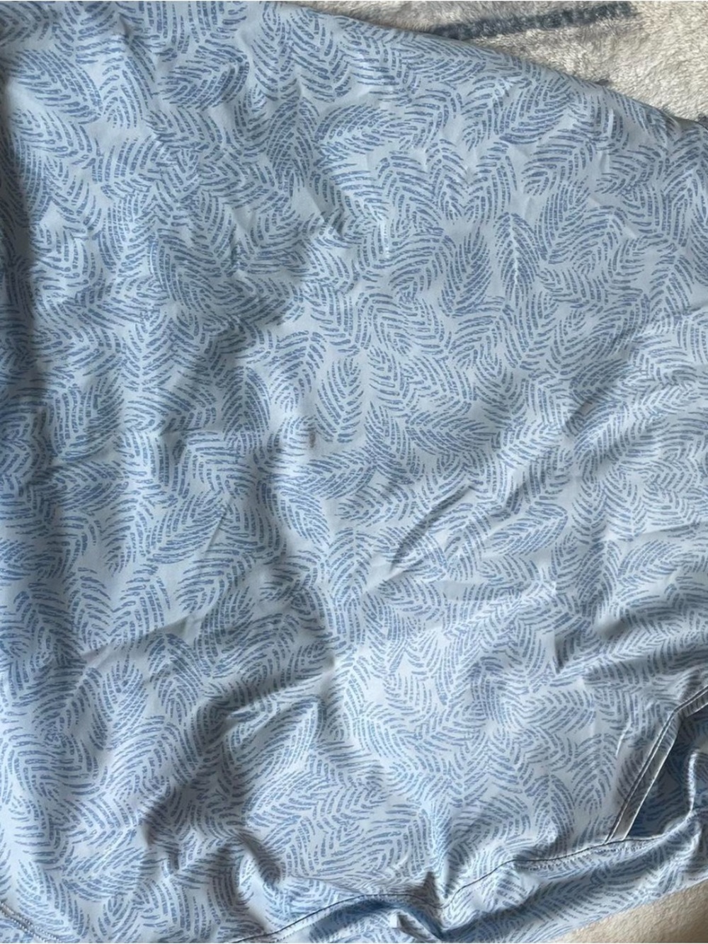 Peter Millar Sky Blue Leaf-Print Duvet Cover